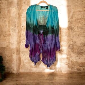 Colorful Sheer Tie-Dye Cardigan